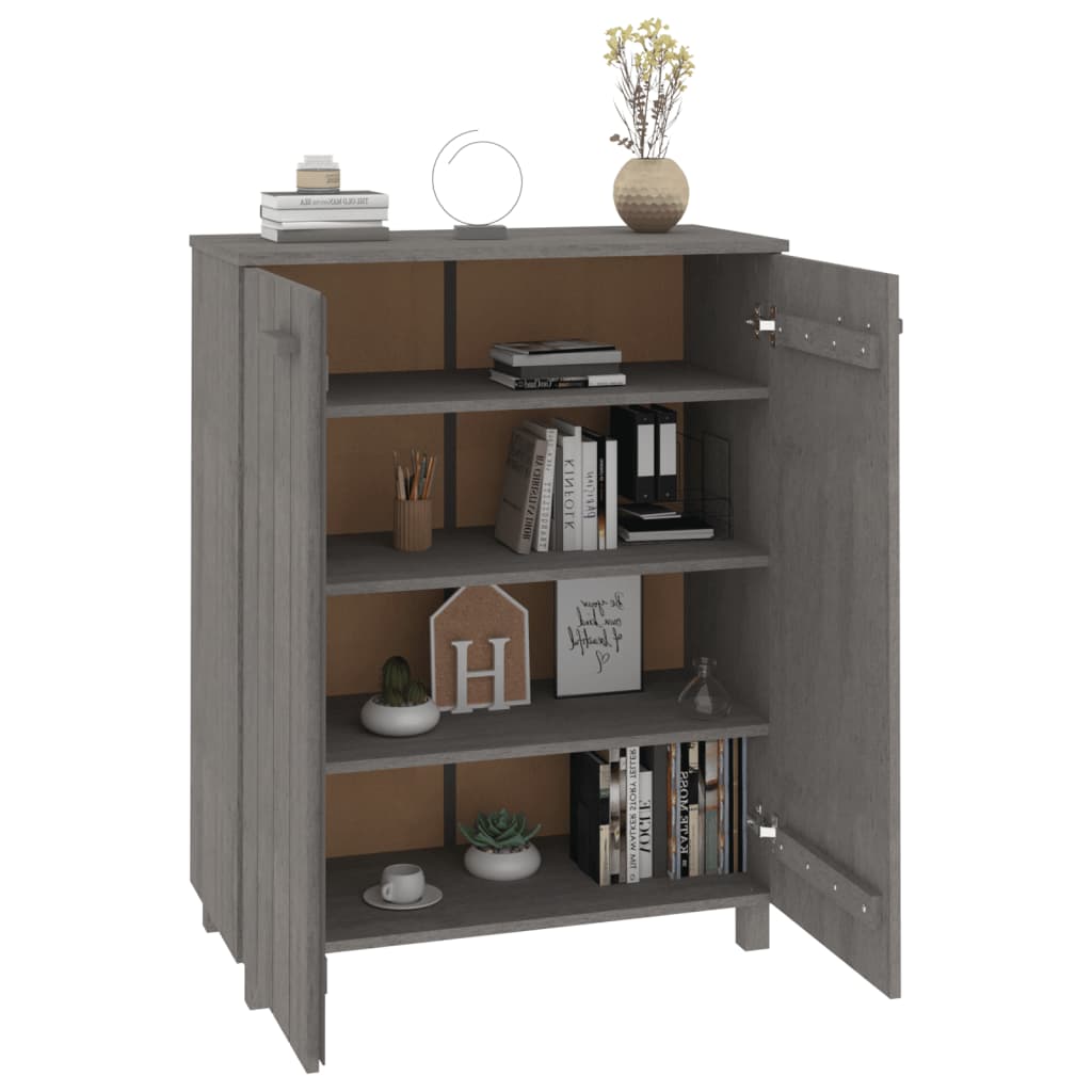 Shoe Cabinet HAMAR Light Gray 33.5"x15.7"x42.5" Solid Wood Pine