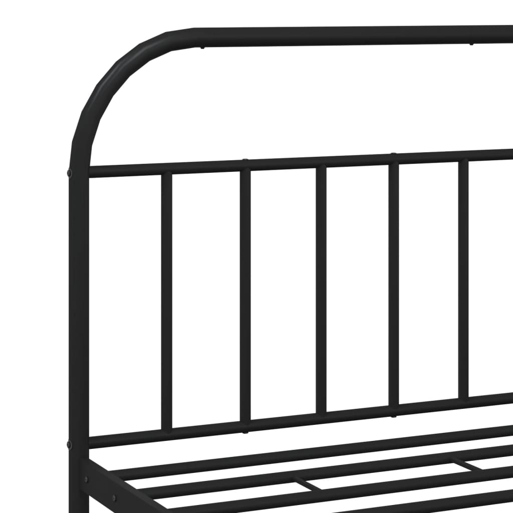 Metal Bed Frame without Mattress with Footboard Black 72"x83.9"