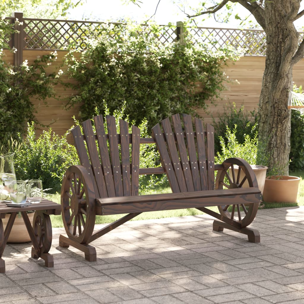 Patio Adirondack Chair 2-Seater Solid Wood Fir