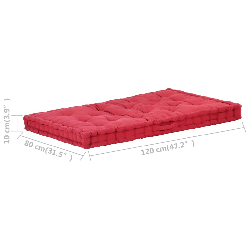 Pallet Floor Cushions 2 pcs Cotton Burgundy