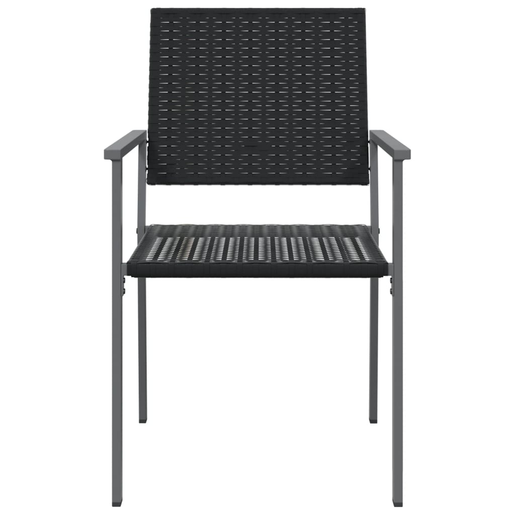 Patio Chairs 4 pcs Black 21.3"x24.6"x35" Poly Rattan