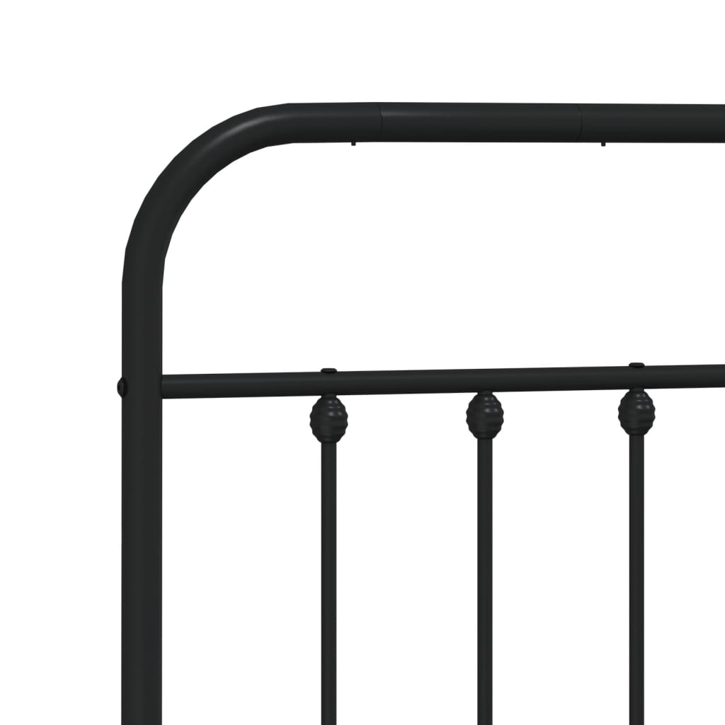 Metal Bed Frame without Mattress with Footboard Black 72"x83.9"