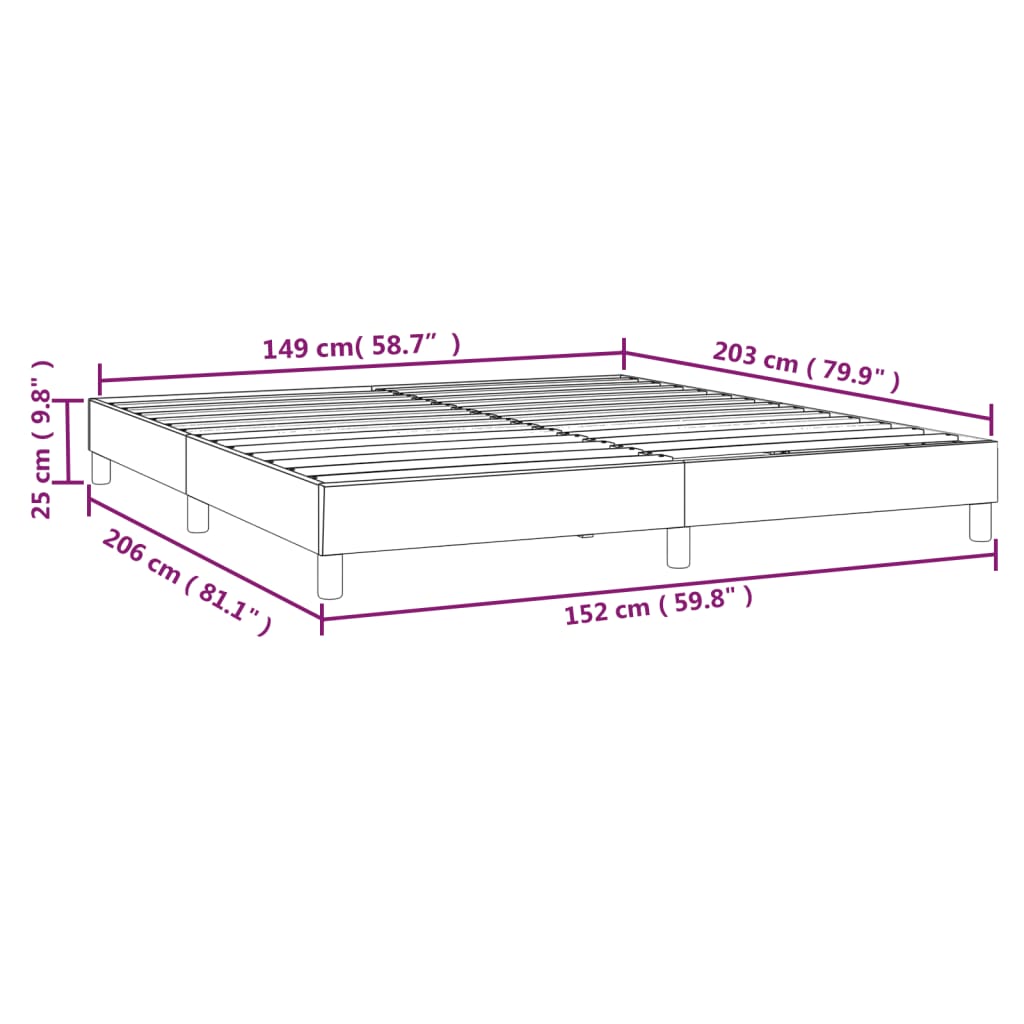 Bed Frame without Mattress Dark Gray Queen Fabric (US Only)