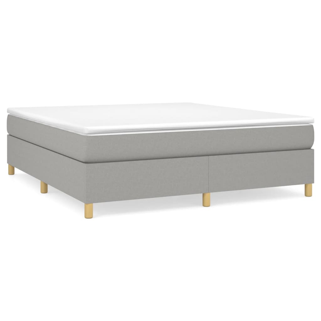 Bed Frame without Mattress Light Gray King Fabric (US Only)