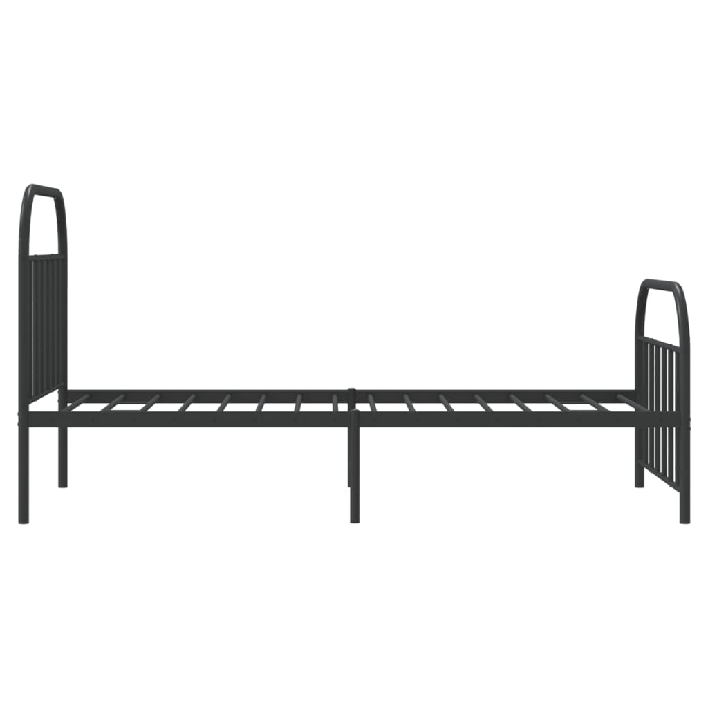 Metal Bed Frame without Mattress with Footboard Black 39.4"x74.8"