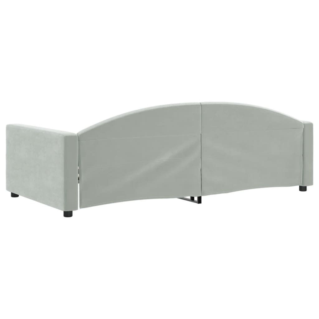 Day Bed without Mattress Light Gray 39.4"x74.8" Velvet