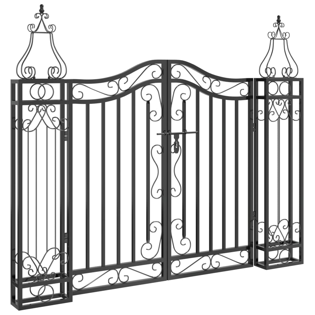 Garden Gate Black 47.6"x3.1"x39.4" Wrought Iron