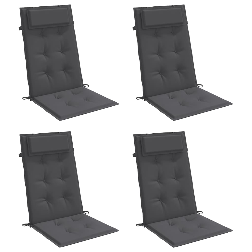 Highback Chair Cushions 4 pcs Anthracite Oxford Fabric