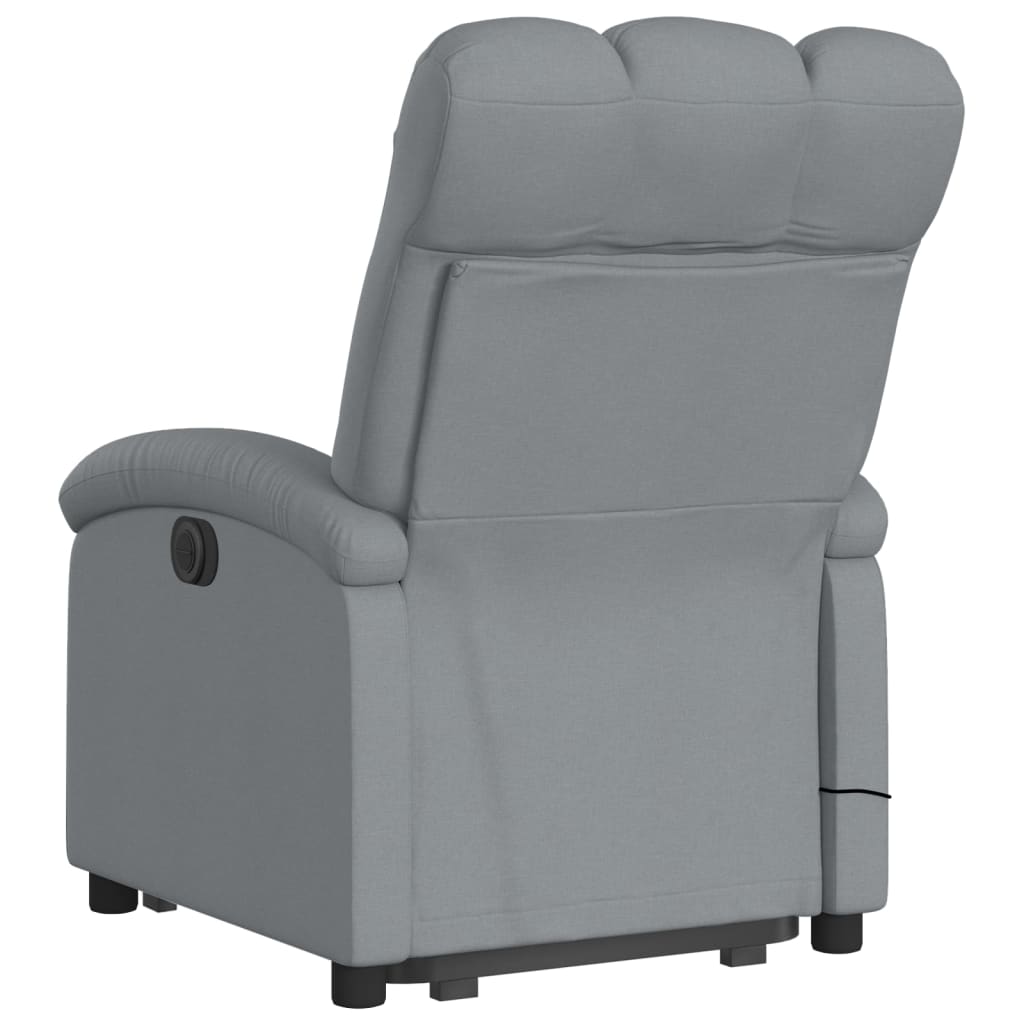 Stand up Massage Recliner Chair Light Gray Fabric