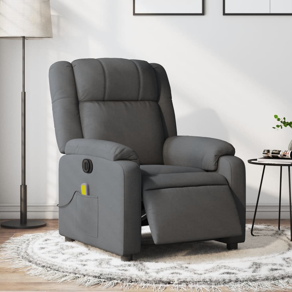 Electric Massage Recliner Chair Cream Fabric