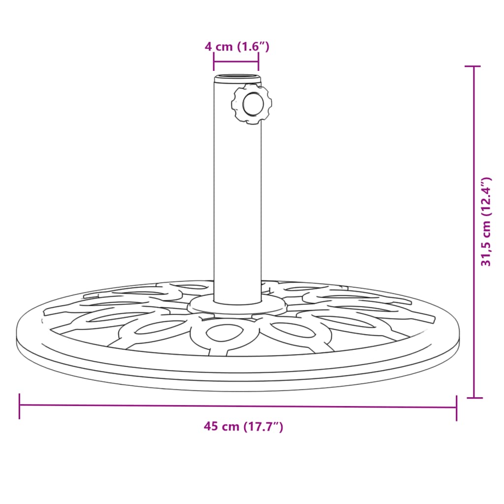 Parasol Base for Ø1.5"/1.9" Poles 26.5 lb Round