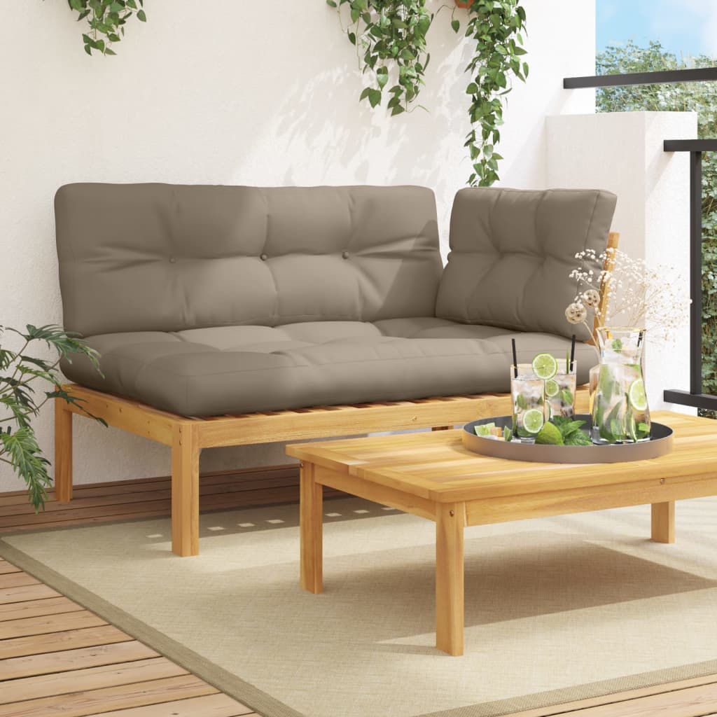 Patio Pallet Corner Sofa with Cushions Solid Wood Acacia