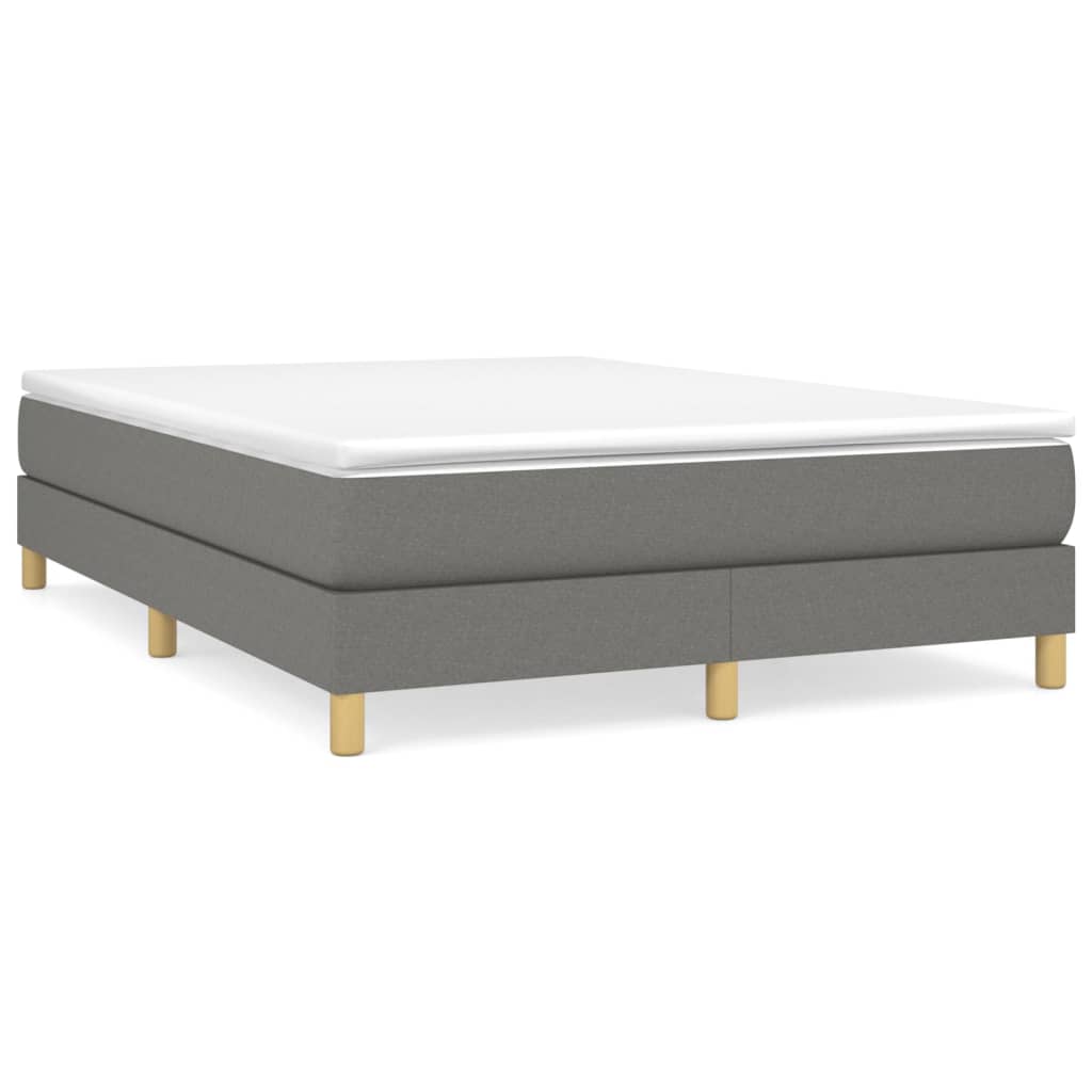 Bed Frame without Mattress Dark Gray Queen Fabric (US Only)