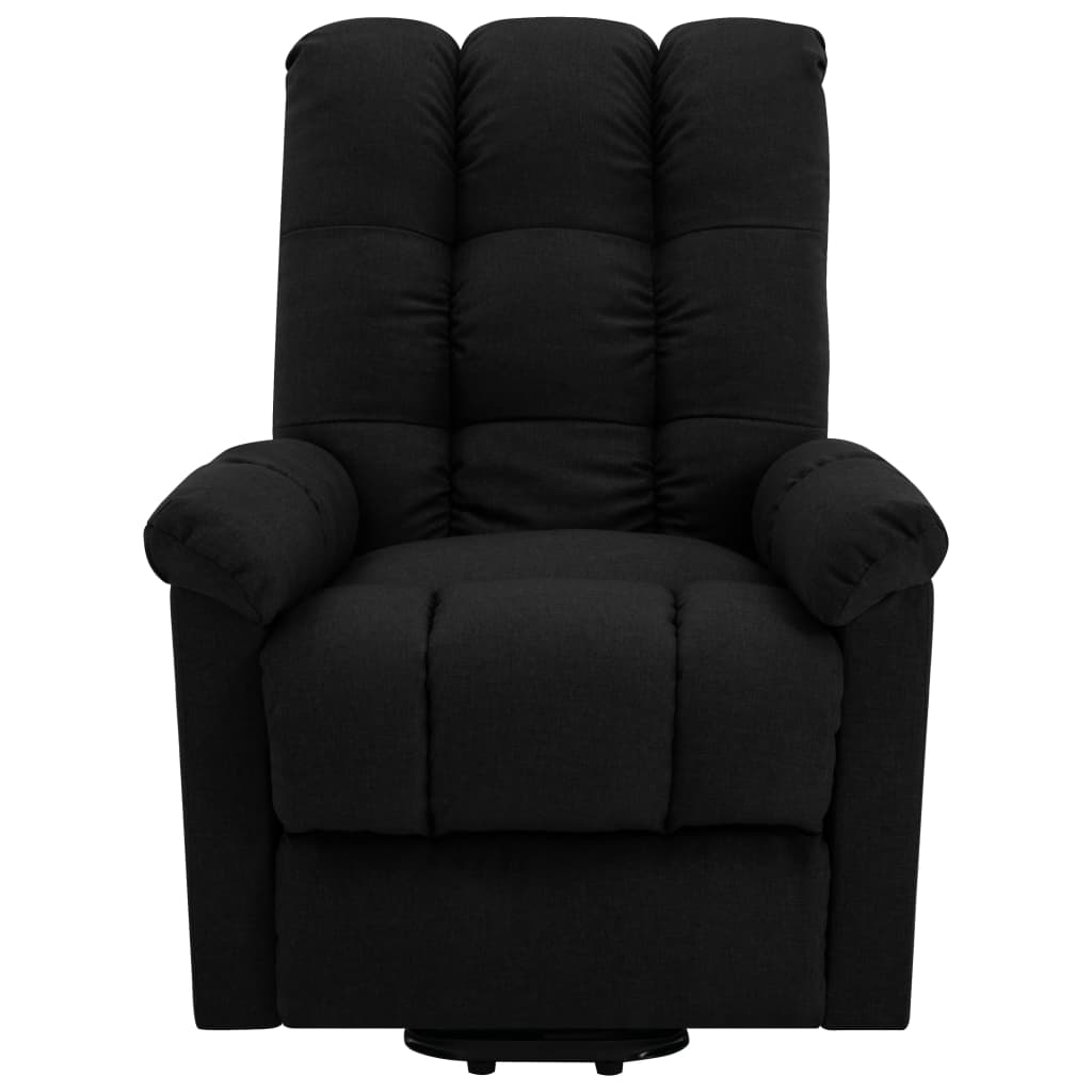 Power Lift Massage Recliner Black Fabric