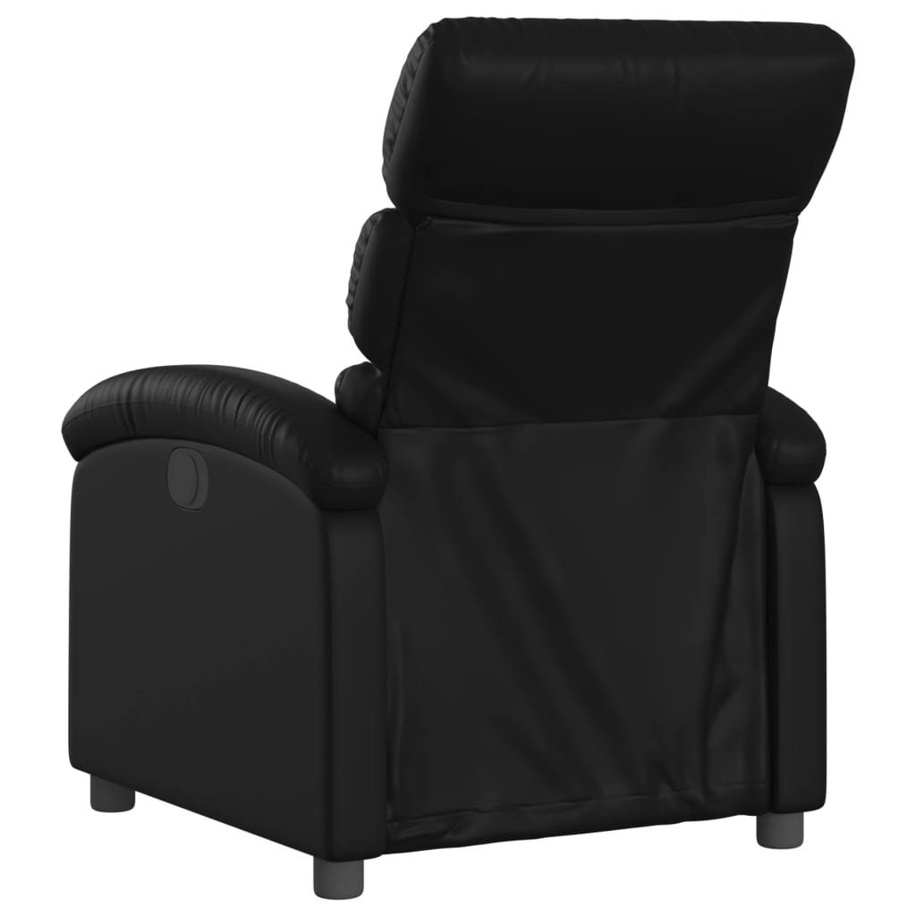 Electric Recliner Chair Black Faux Leather