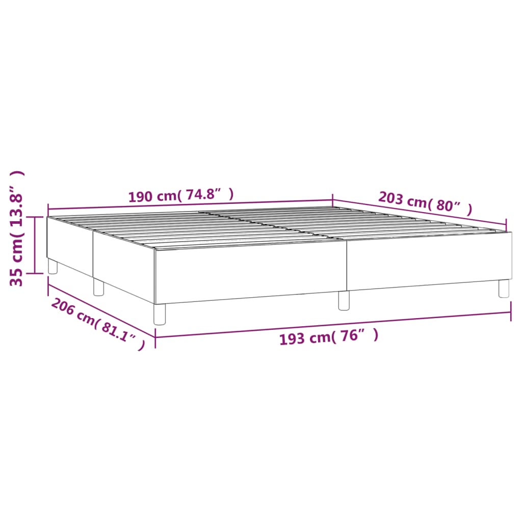 Bed Frame without Mattress Light Gray King Fabric (US Only)