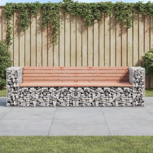 Patio Bench Gabion Design 96.1"x28"x25.8" Solid Wood Douglas