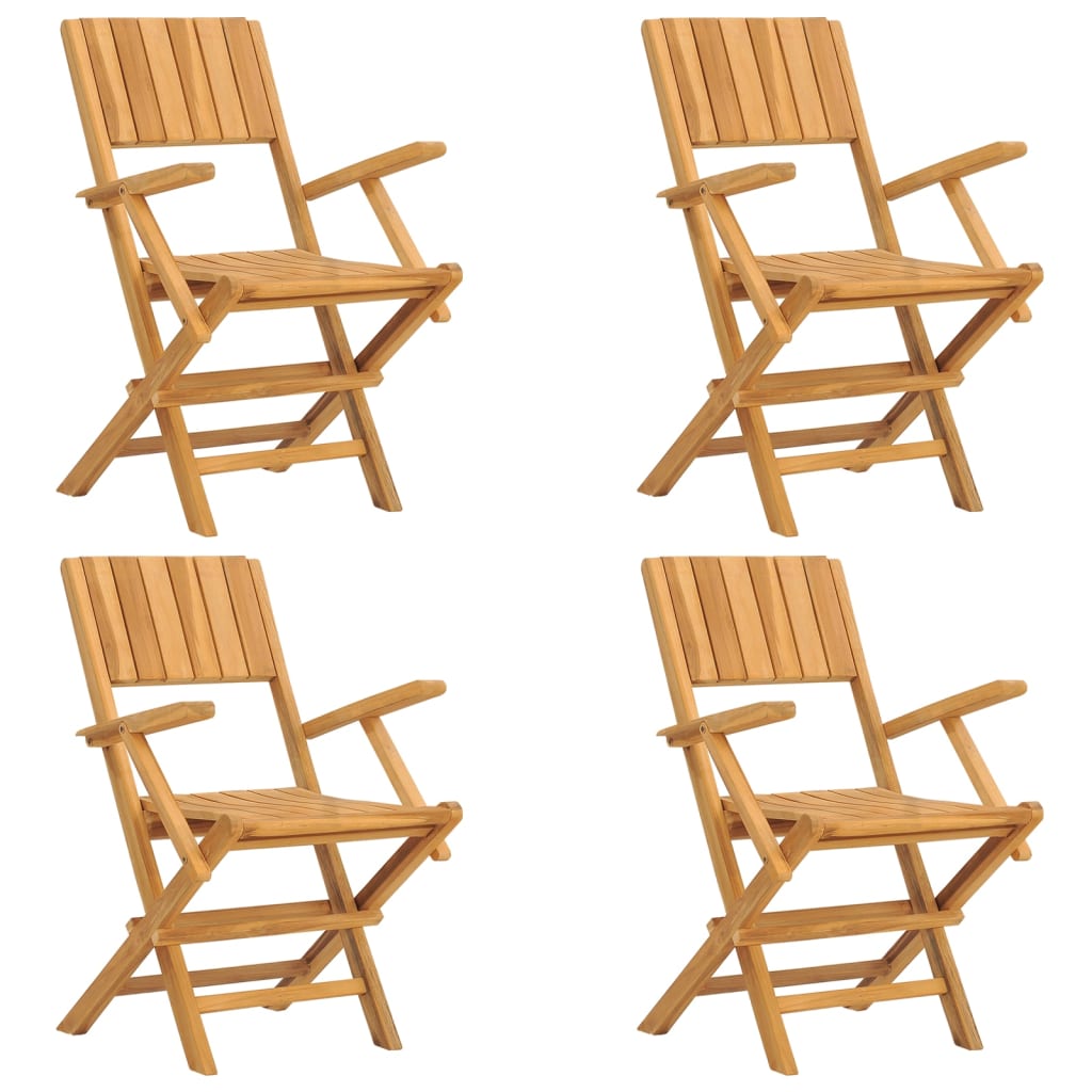 Folding Patio Chairs 4 pcs 21.7"x24"x35.4" Solid Wood Teak