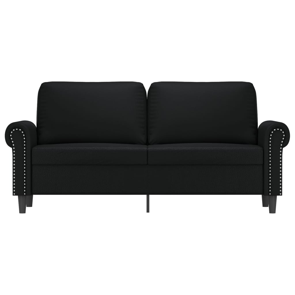 2-Seater Sofa Black 55.1" Faux Leather