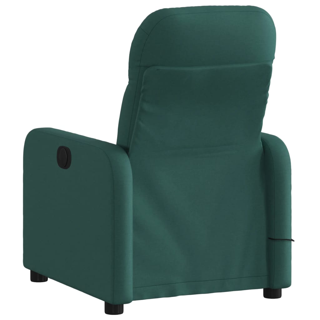 Electric Massage Recliner Chair Dark Green Fabric