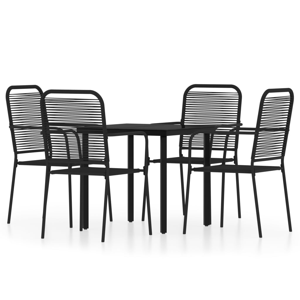 5 Piece Patio Dining Set Black