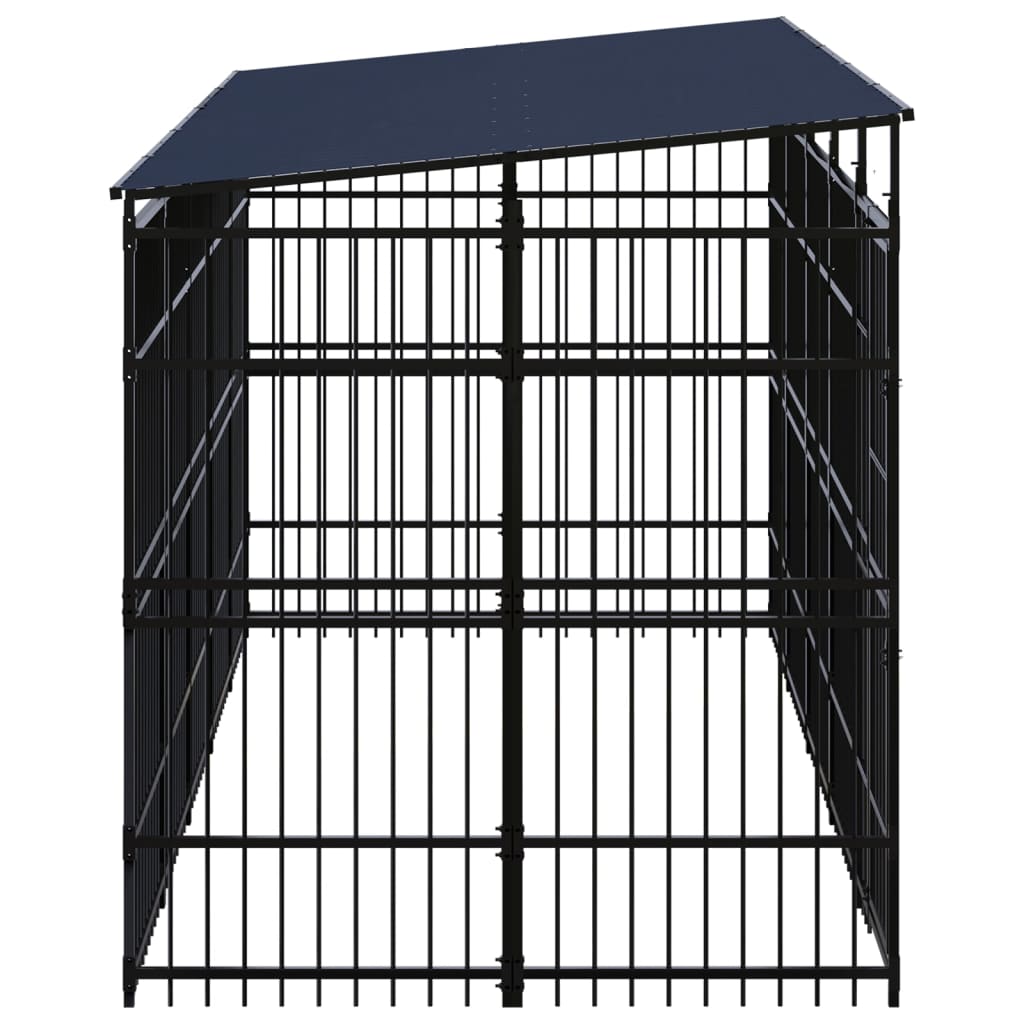 Outdoor Dog Kennel with Roof Steel 99.2 ft��