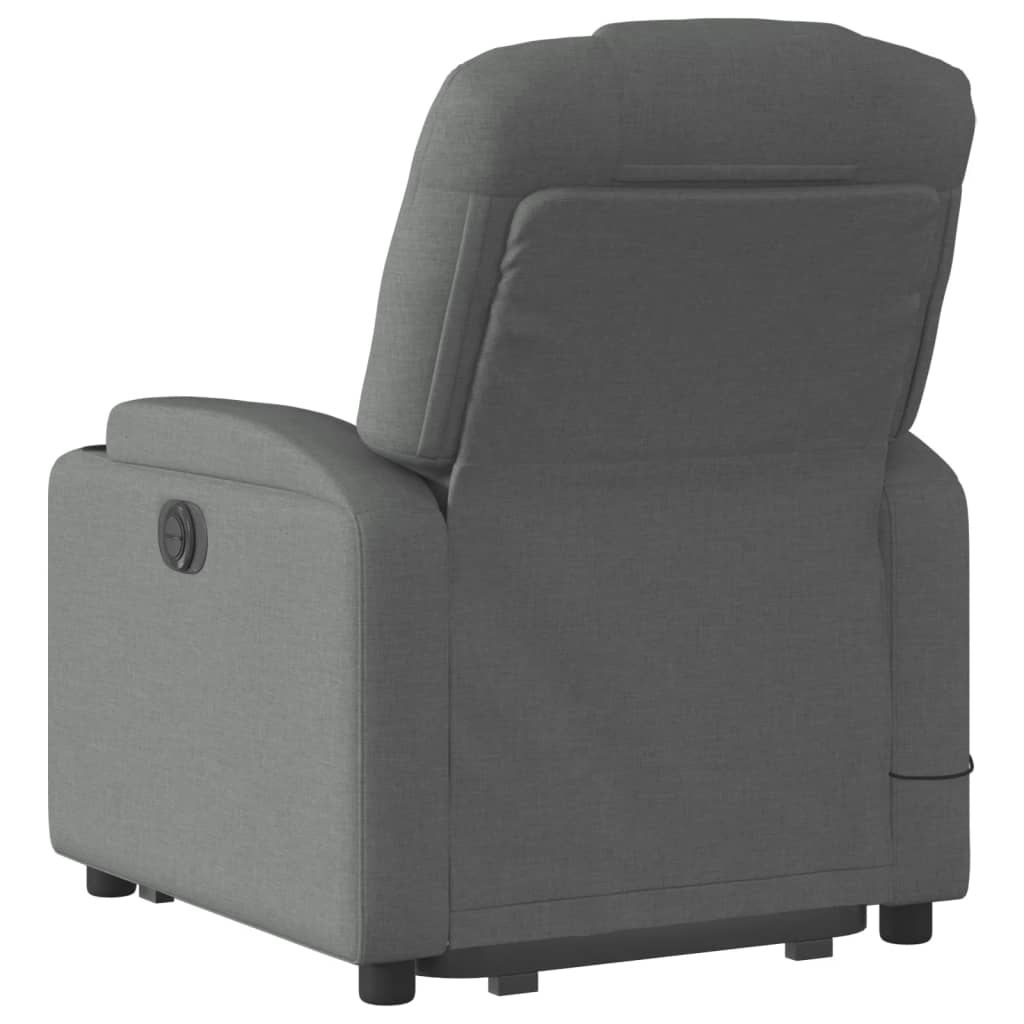 Electric Stand up Massage Recliner Chair Dark Gray Fabric