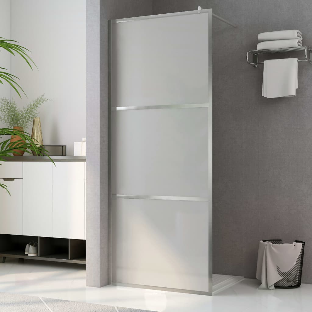 Walk-in Shower Wall with Whole Frosted ESG Glass 45.3"x76.8"