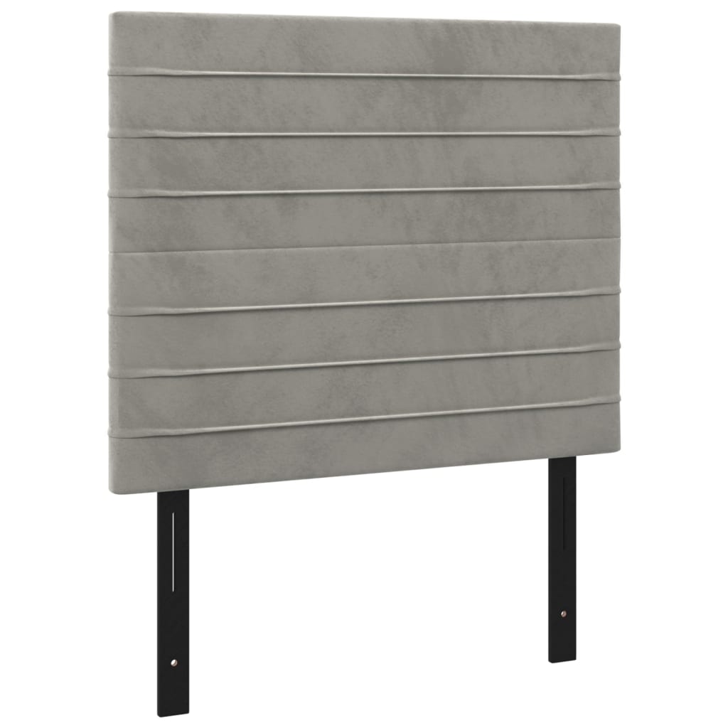 Headboards 2 pcs Light Gray 39.4"x2"x30.7"/34.6" Velvet