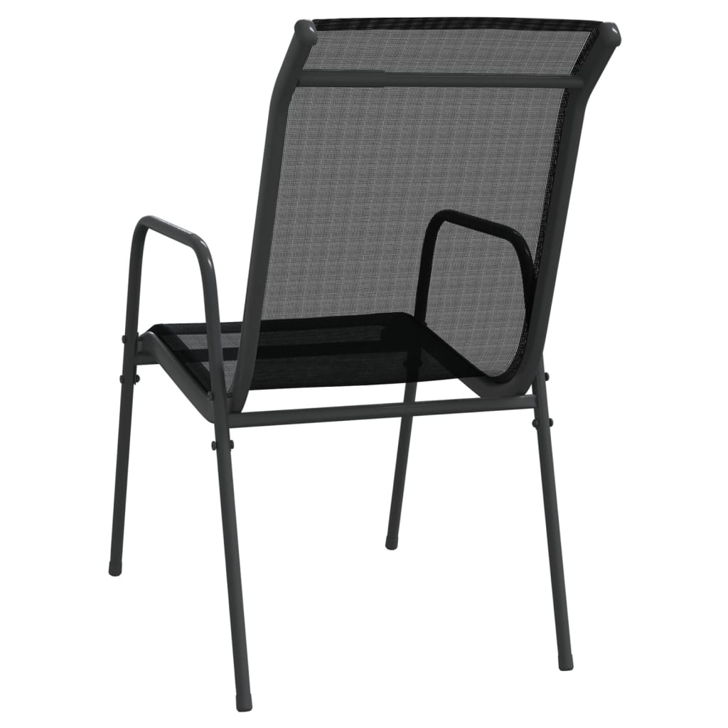 Patio Chairs 6 pcs Steel and Textilene Black