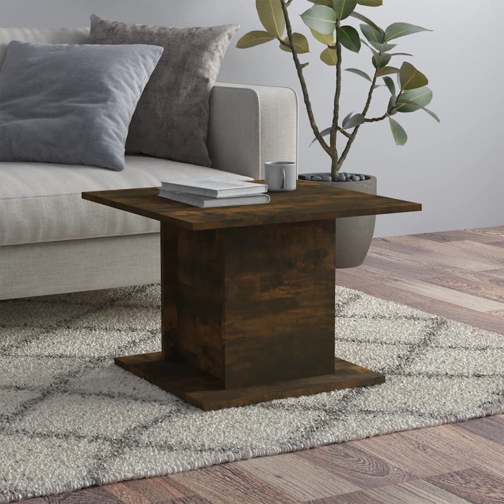 Coffee Table Smoked Oak 21.9"x21.9"x15.7" Engineered Wood