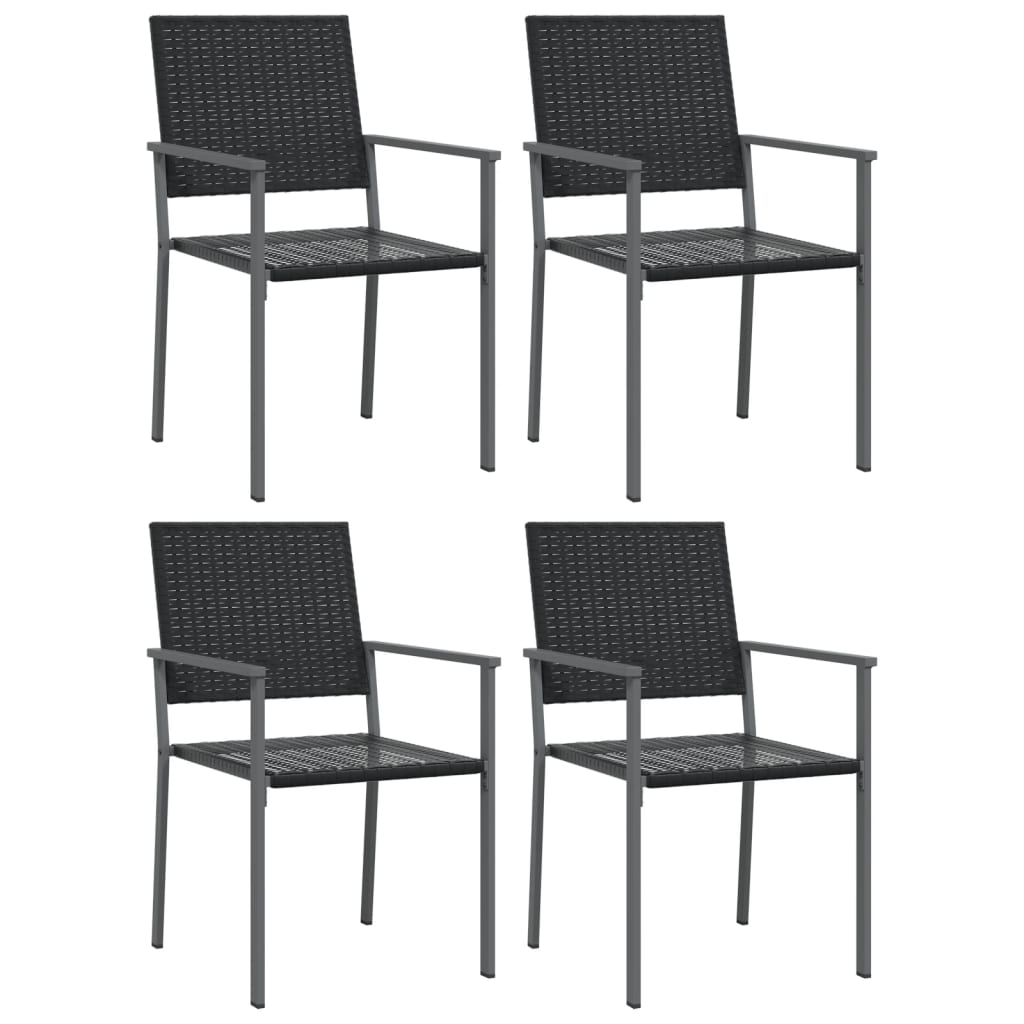 Patio Chairs 4 pcs Black 21.3"x24.6"x35" Poly Rattan