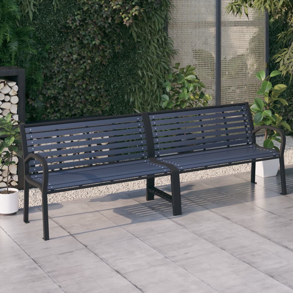 Twin Patio Bench 98.8" Steel and WPC