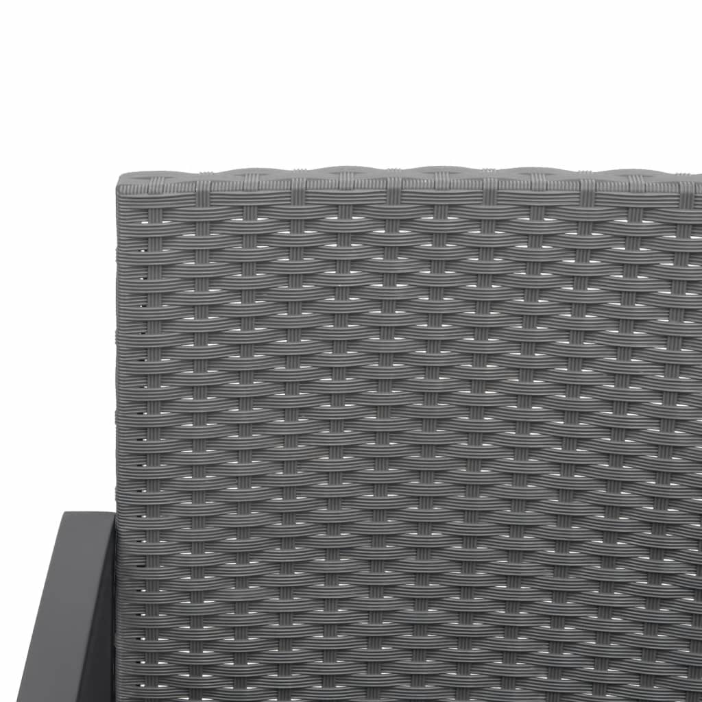 Patio Dining Chairs 2 pcs Dark Gray PP Rattan