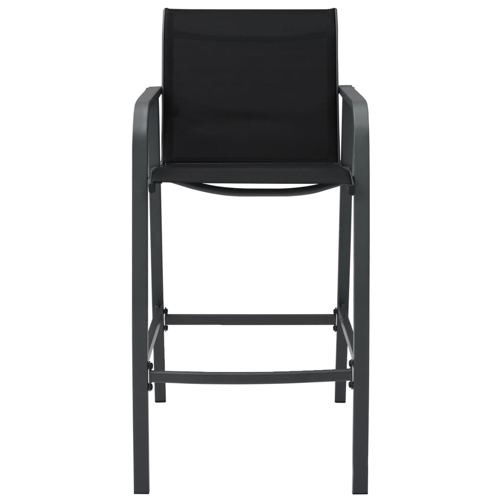 Patio Bar Chairs 2 pcs Black Textilene