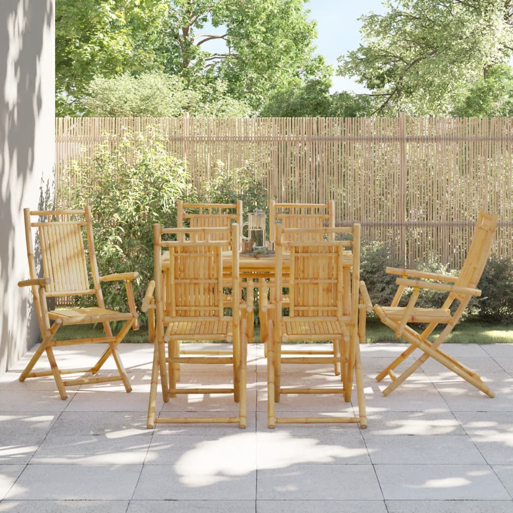 Folding Patio Chairs 6 pcs 20.9"x26"x39" Bamboo