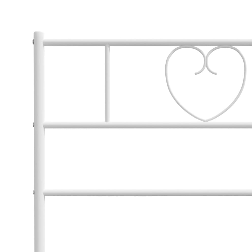 Metal Bed Frame without Mattress with Headboard White 76"x79.9"