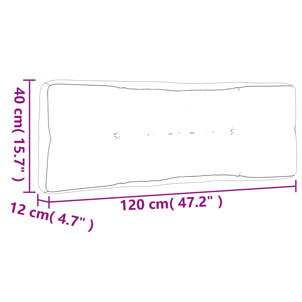 Pallet Cushion Cream 47.2"x15.7"x4.7" Fabric