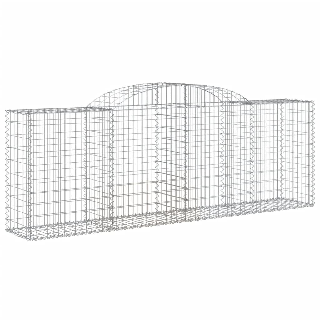 Arched Gabion Baskets 11 pcs 118.1"x19.7"x39.4"/47.2" Galvanized Iron