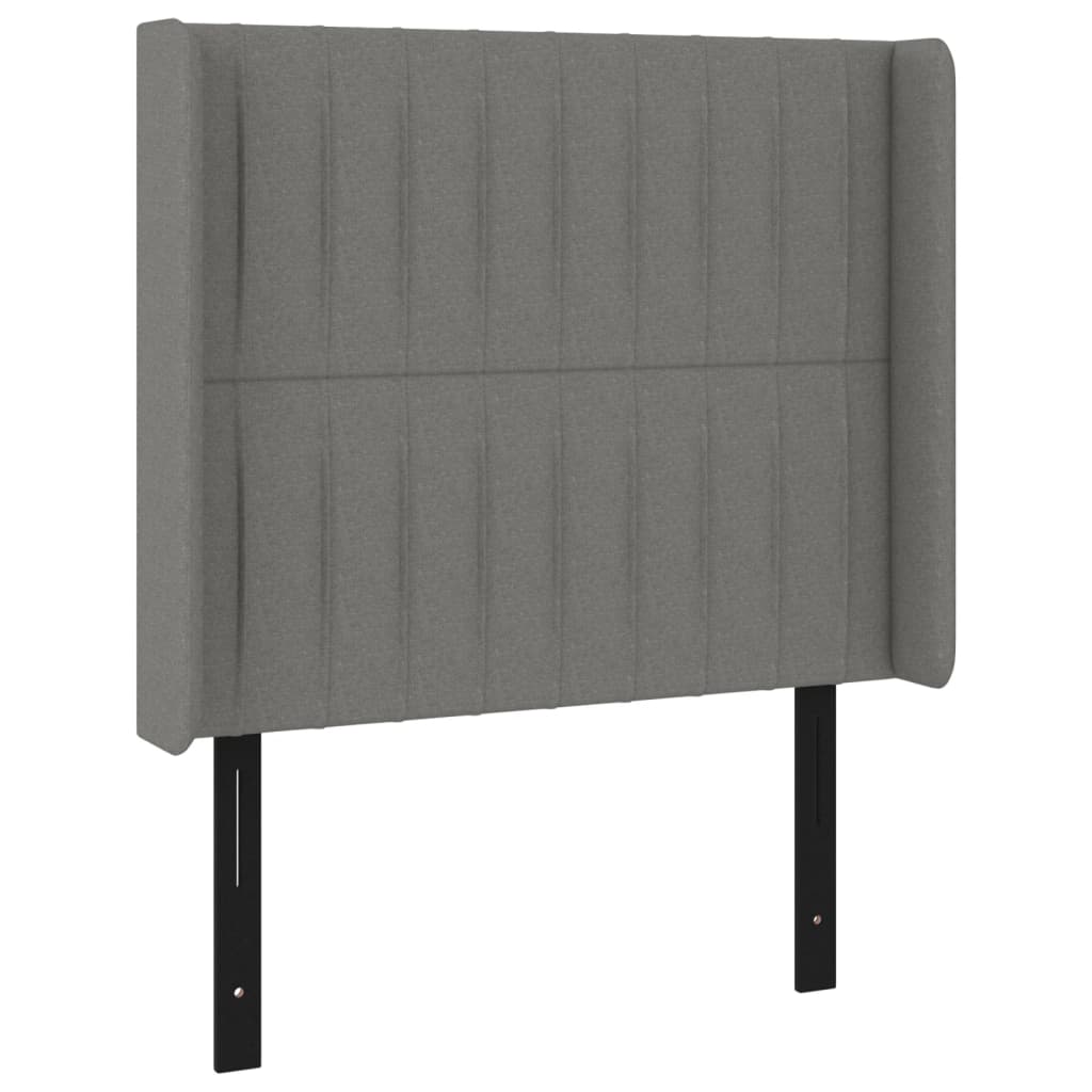 LED Headboard Dark Gray 40.6"x6.3"x46.5"/50.4" Fabric