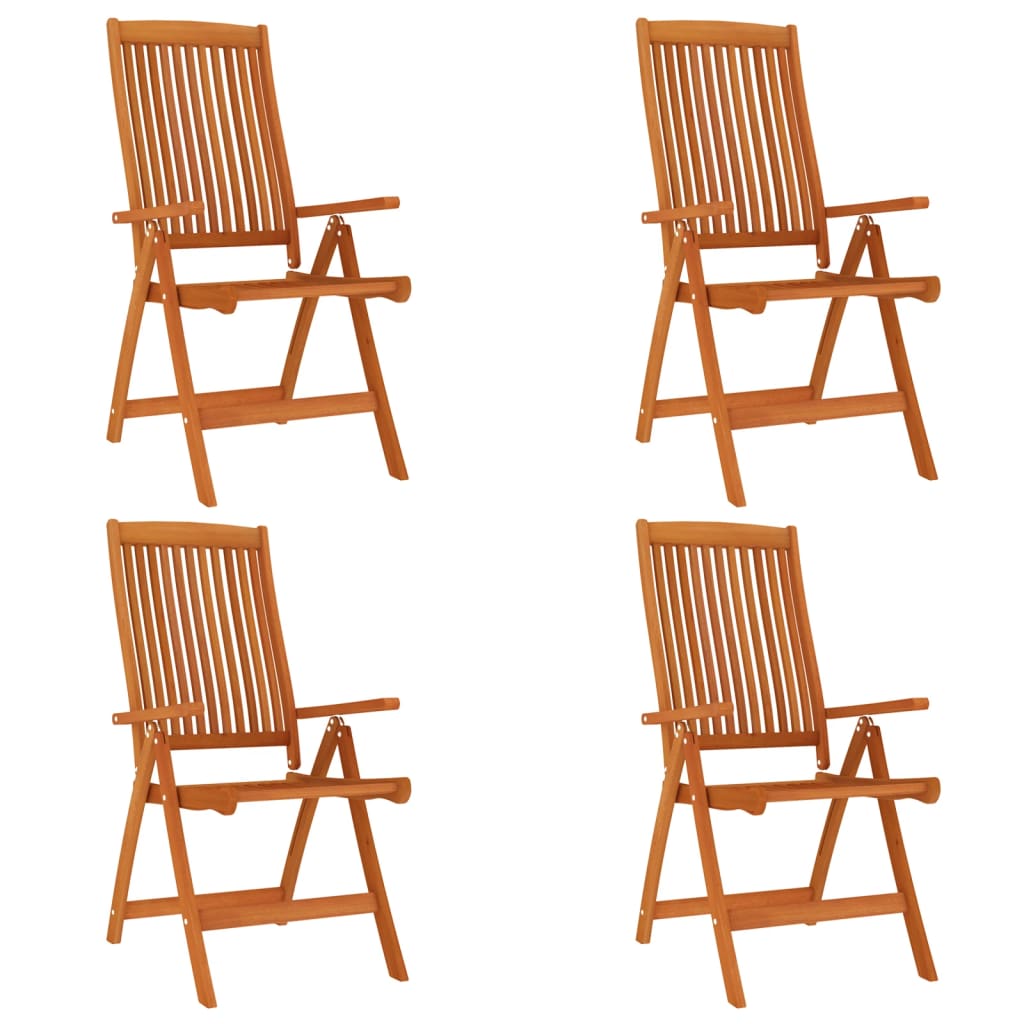 Folding Patio Chairs 4 pcs Solid Wood Eucalyptus