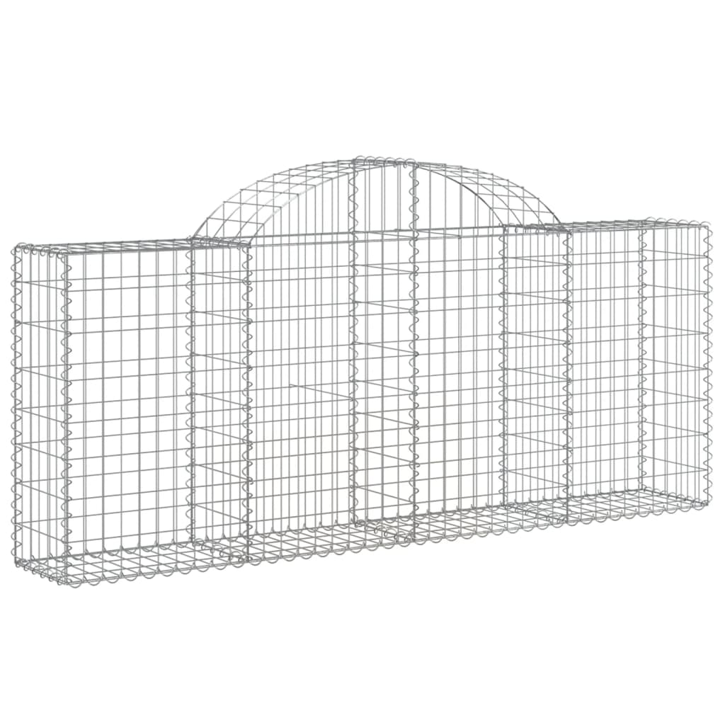 Arched Gabion Baskets 25 pcs 78.7"x11.8"x31.5"/39.4" Galvanized Iron