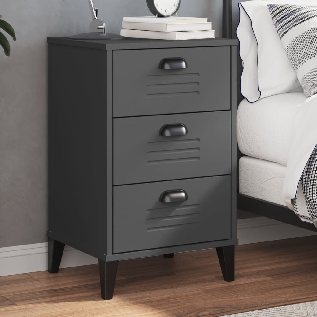 Bedside Cabinet VIKEN Black Engineered Wood