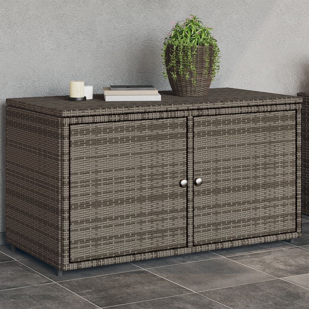 Patio Storage Cabinet Beige 43.3"x21.7"x23.8" Poly Rattan