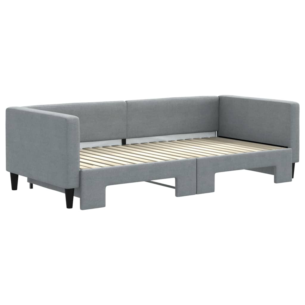 Daybed with Trundle without Mattress Light Gray 39.4"x74.8"