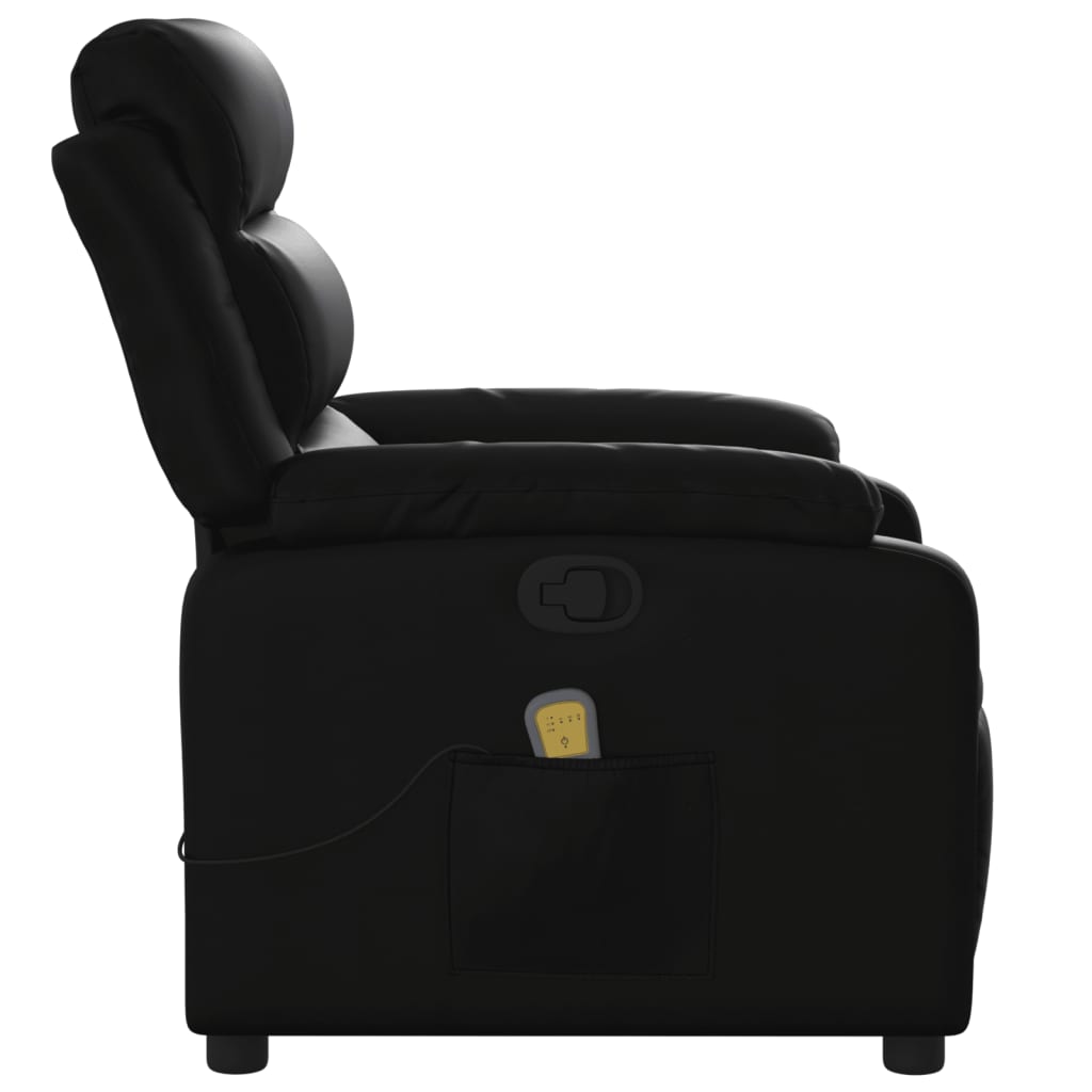 Massage Recliner Chair Black Faux Leather