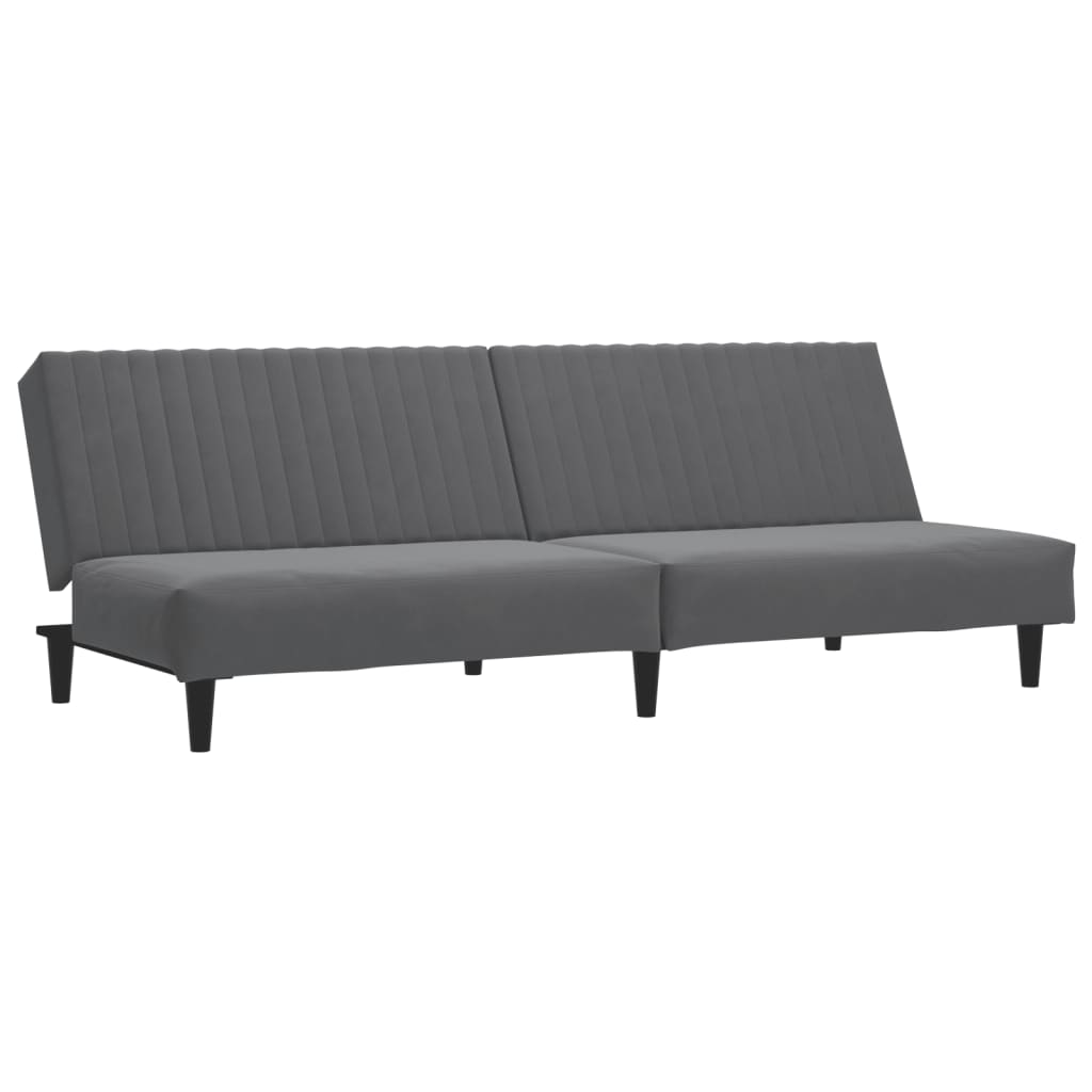 2-Seater Sofa Bed Dark Gray Velvet