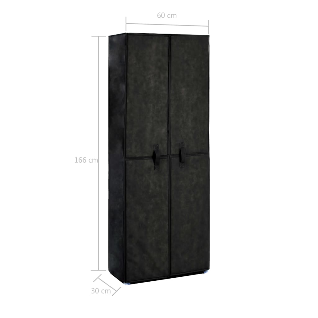 Shoe Cabinet Black 23.6"x11.8"x65.4" Fabric