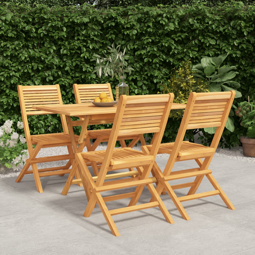 5 Piece Patio Dining Set Solid Wood Teak