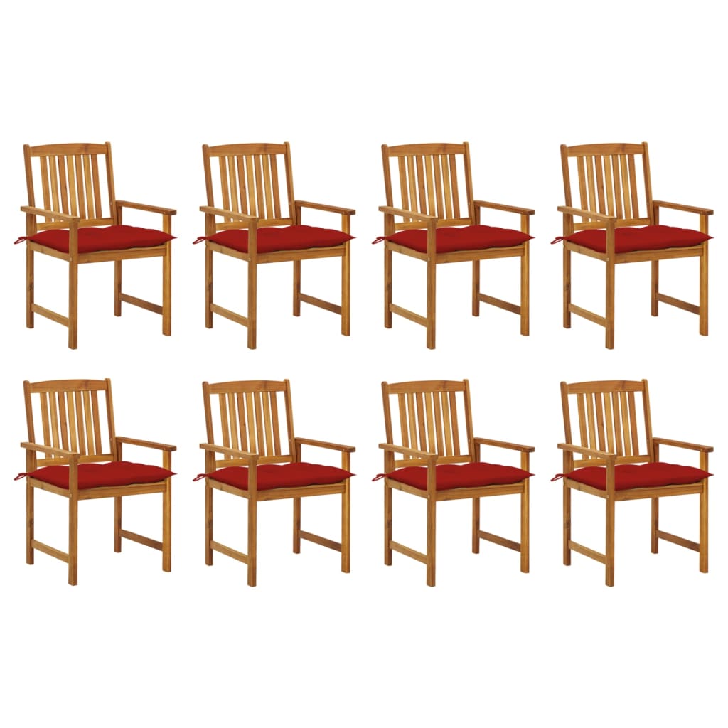 Patio Chairs with Cushions 6 pcs Solid Acacia Wood